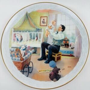Curator Collection Fatherhood by Rob Sauber Plate #4068 Porcelain 1986 VTG